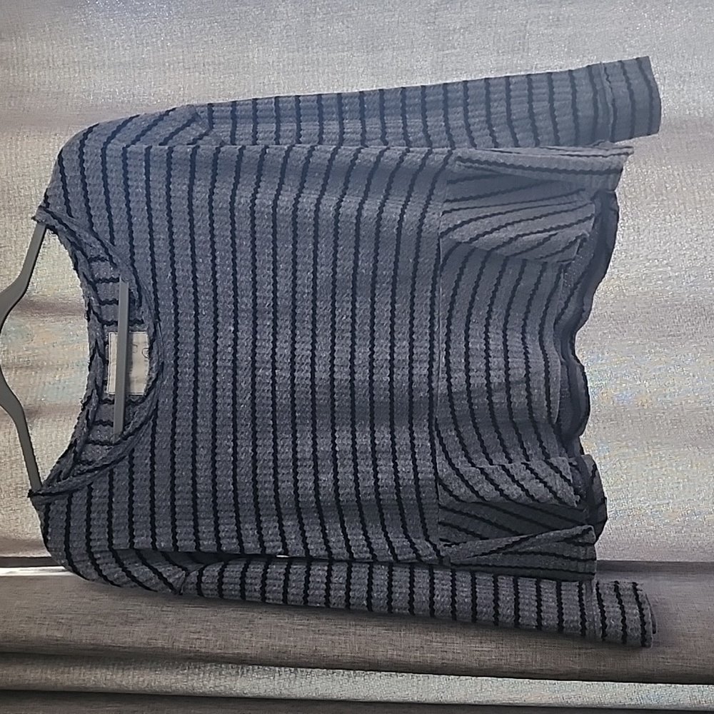 XS We The Free | Free People | Striped Blue Crop Top Sweater
